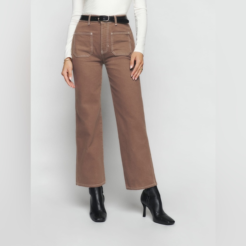 NEW! Reformation High Rise Wide Leg Brown Jeans (size 30)